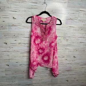 Michael Kors tie dye pink blouse medium